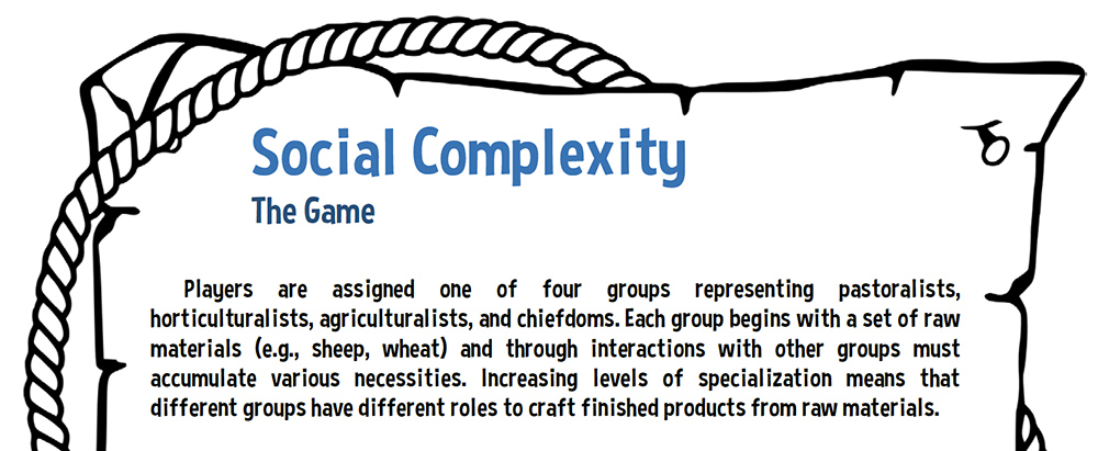 A portion of the instructions for Social Complexity: The Game.